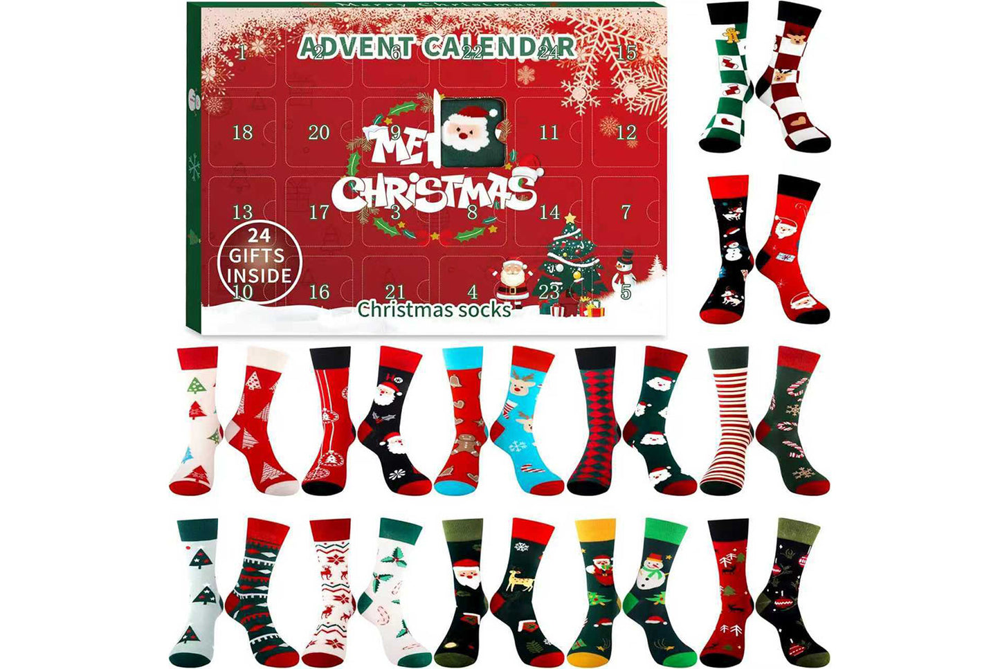 **24-Day Christmas Countdown Blind Box Socks
