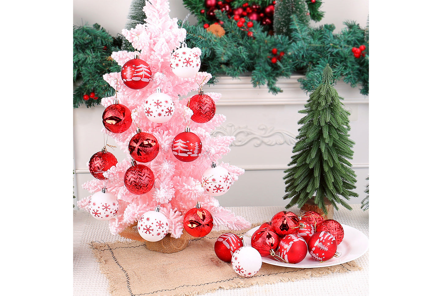 Painted Electroplated Christmas Ball Set - Shaped Christmas Tree Decorative Pendants