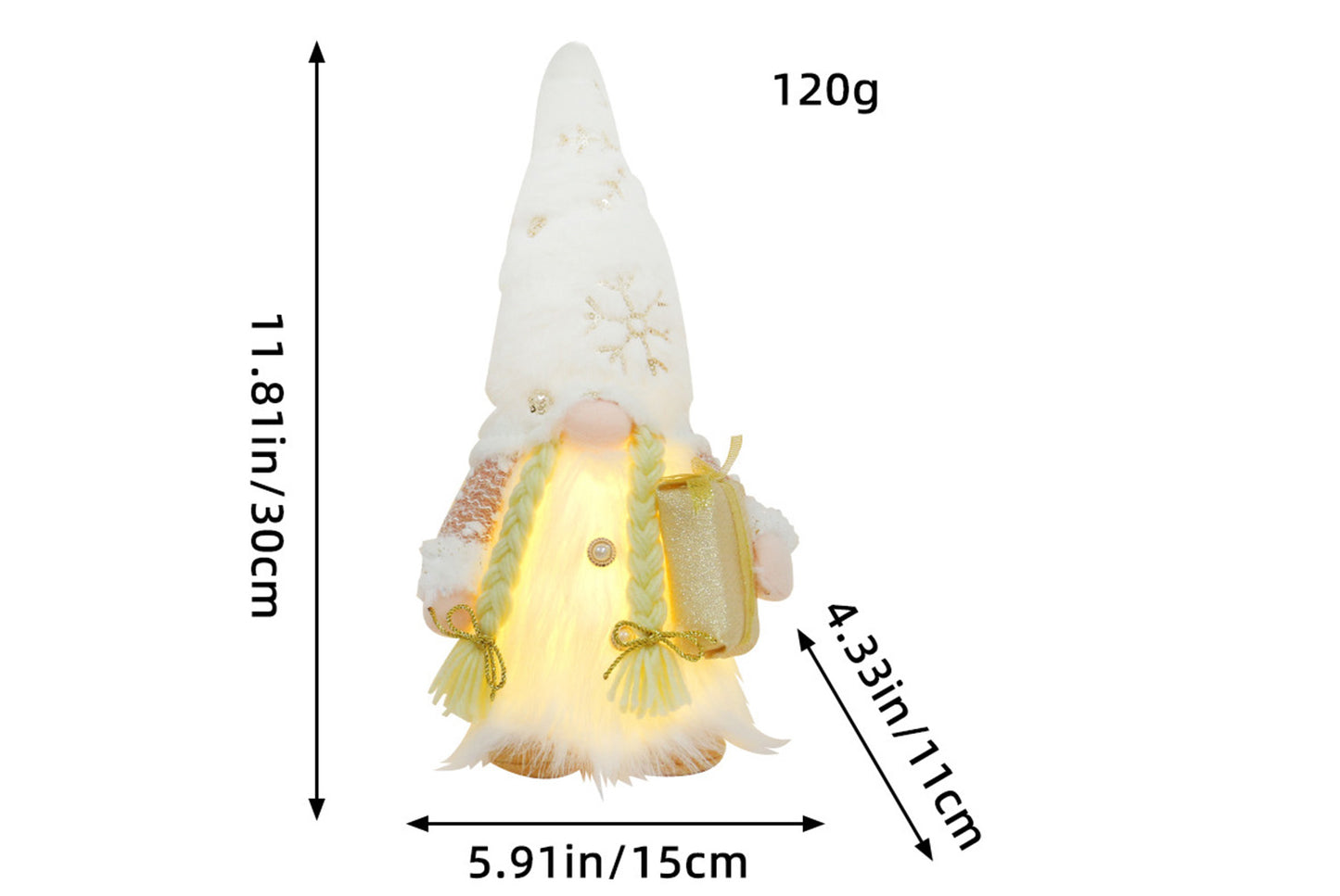 Sequined Plush Faceless Doll Ornament