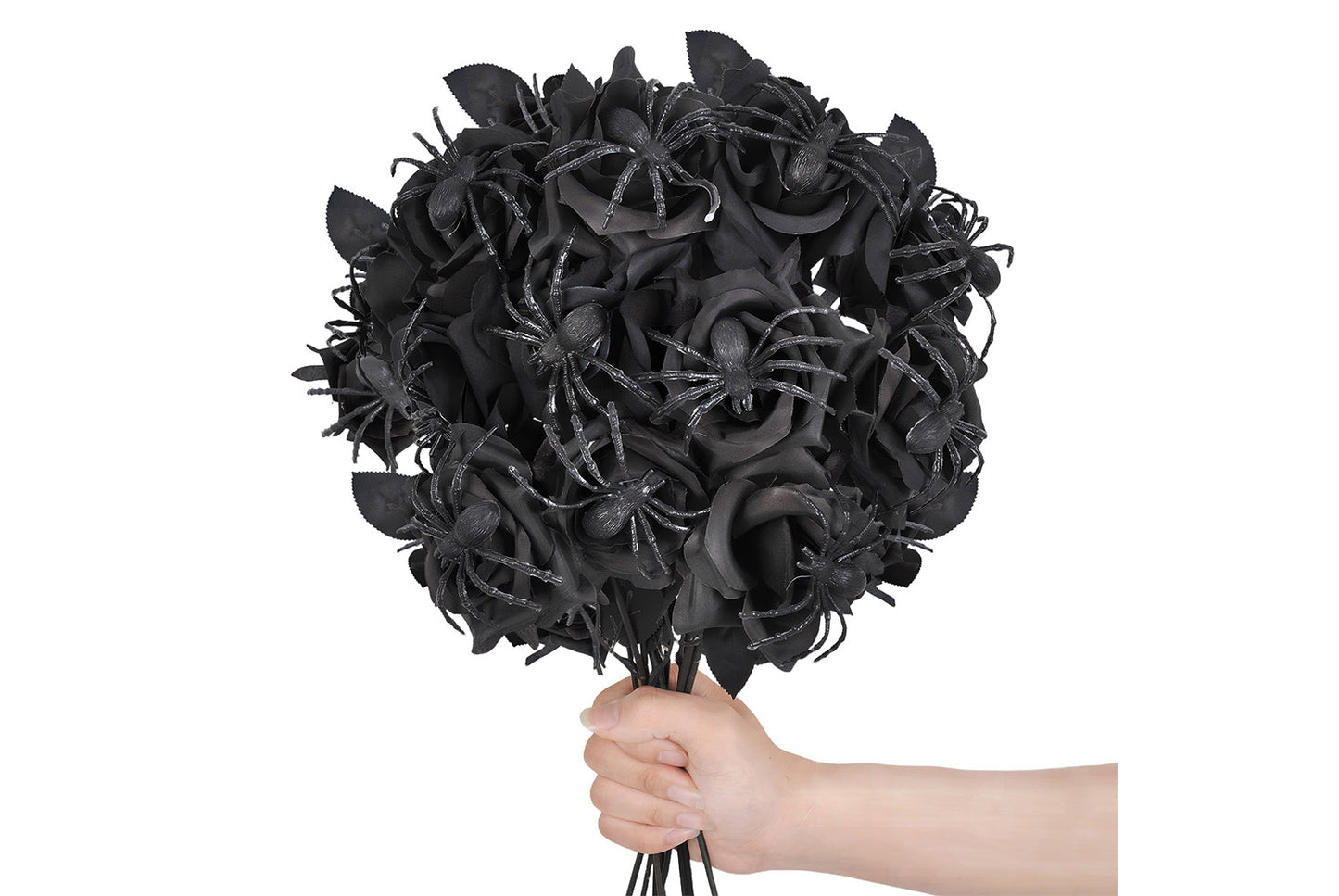 Halloween Skull Spider Roses (10-Pack)