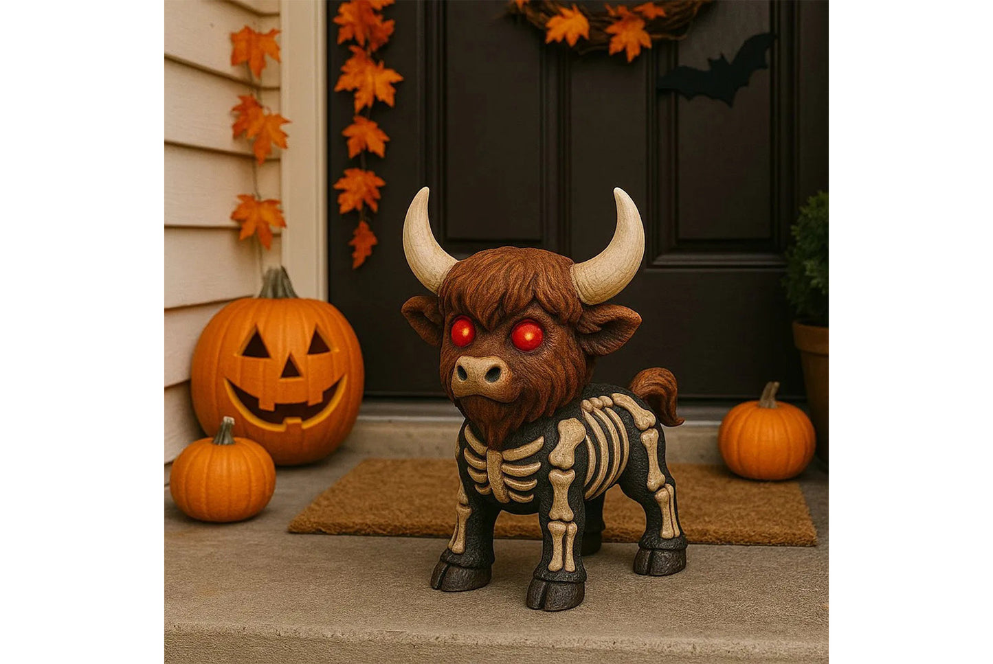 *Spooky-Cute Highland Cow Halloween Resin Figurine