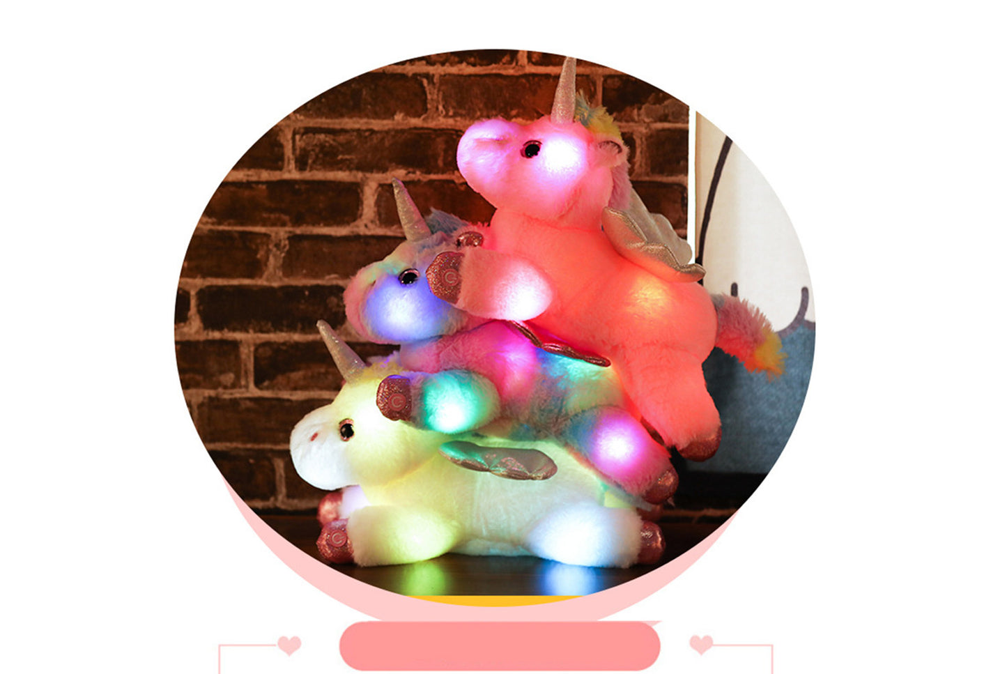 *Colorful Light-Up Unicorn Plush | Soothing Plush Toy Pillow for Girls**