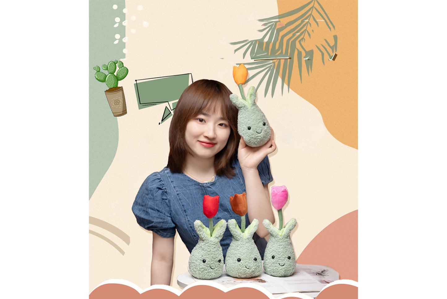 **Cute Simulated Tulip Flower | Home Decor Plush Toy**