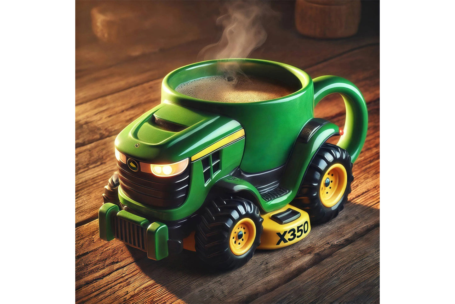 **Vintage Green Tractor Mug | Farm-Themed Resin Coffee Mug**