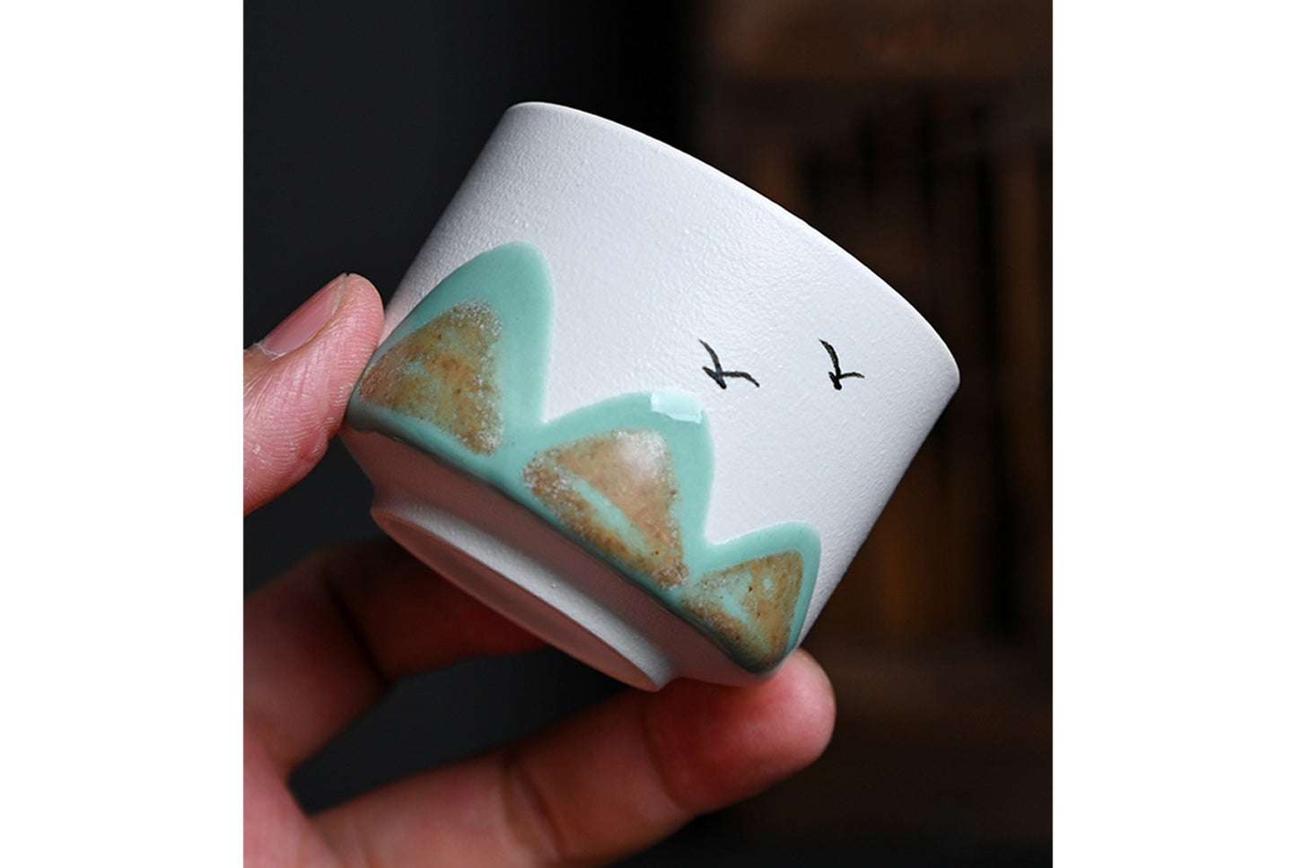 Wanli River Mountain Hand-Painted Ceramic Tea Set