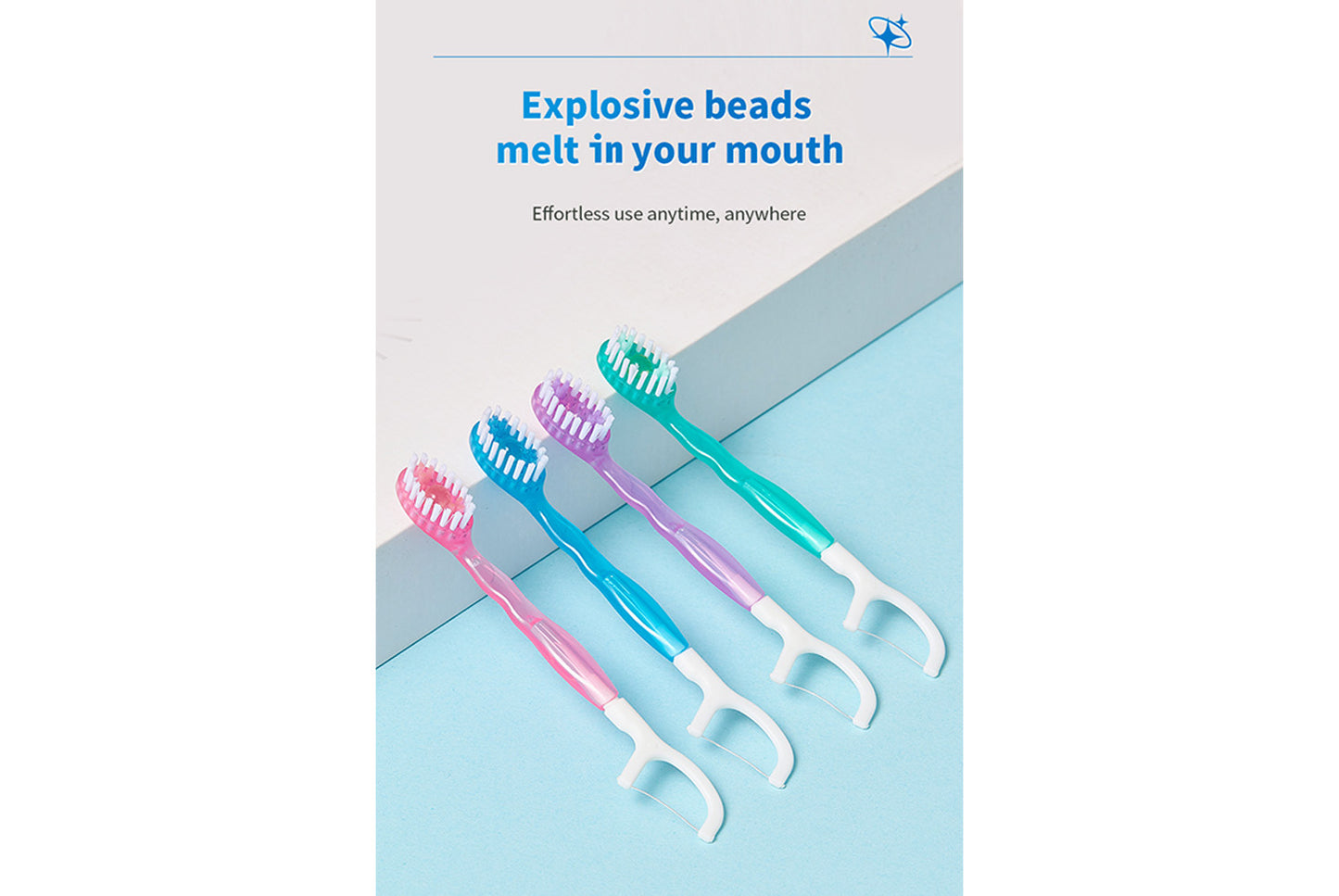 Blasting bead toothbrush portable package