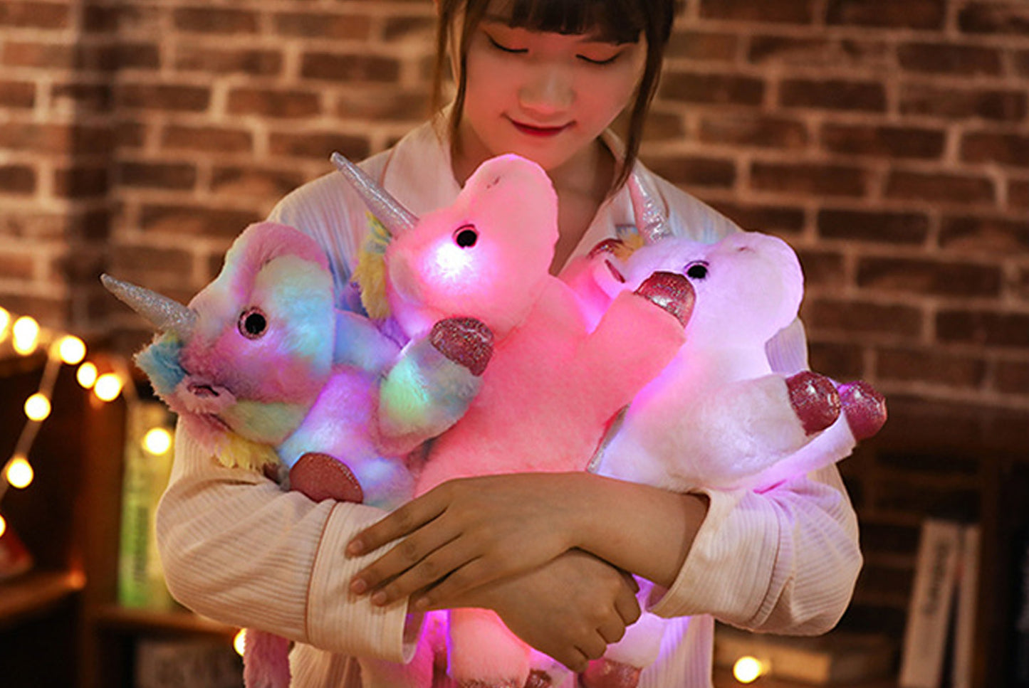 *Colorful Light-Up Unicorn Plush | Soothing Plush Toy Pillow for Girls**