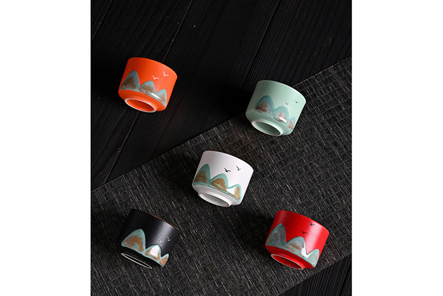 Wanli River Mountain Hand-Painted Ceramic Tea Set