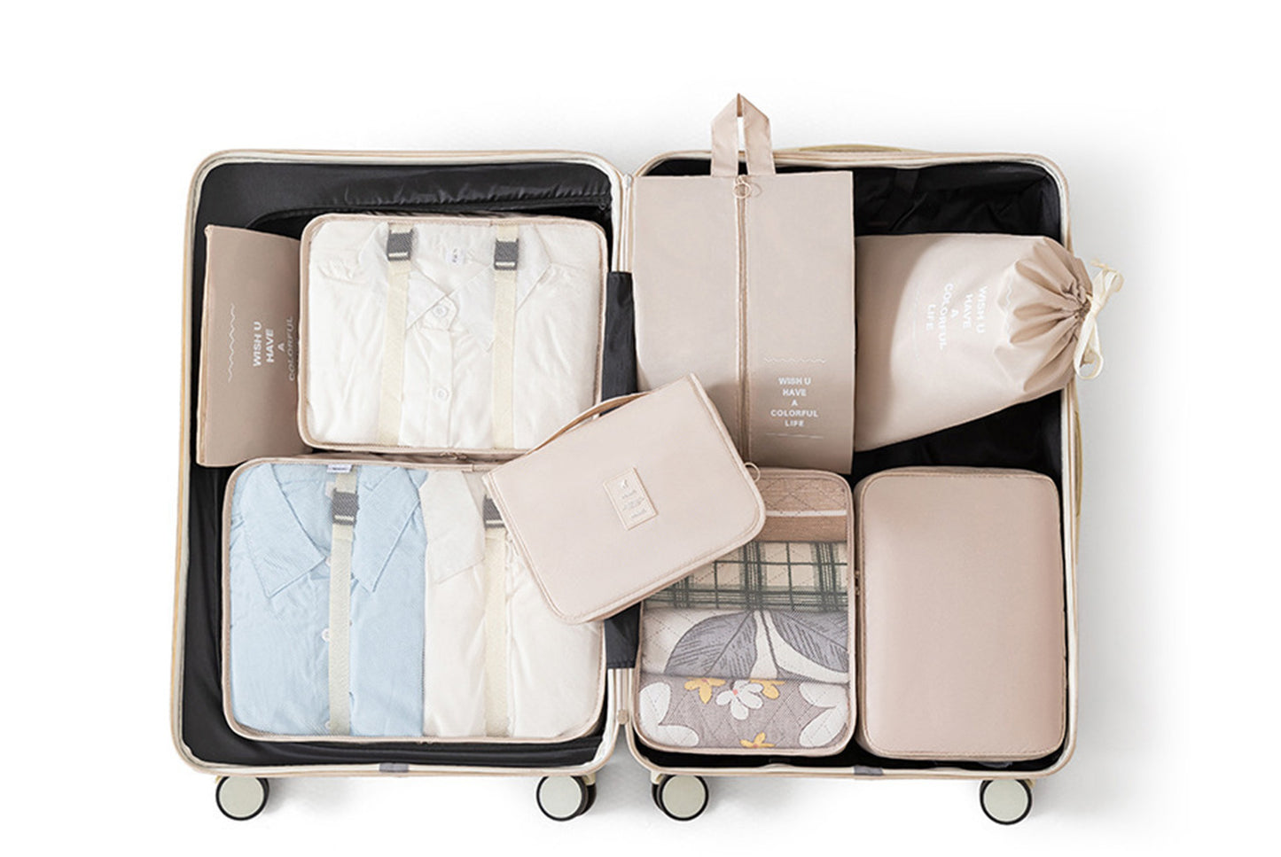 Travel storage bag set of eight