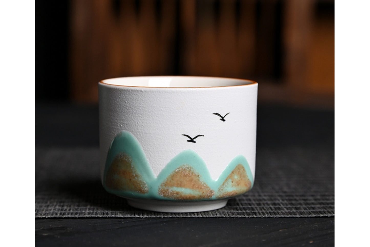 Wanli River Mountain Hand-Painted Ceramic Tea Set