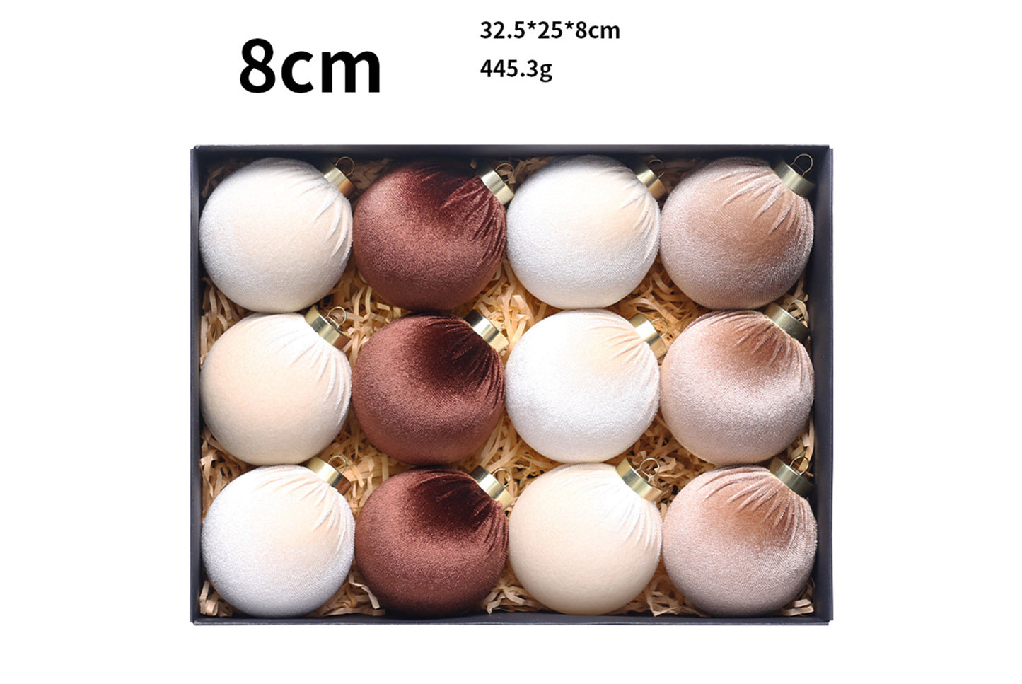 8cm/12 Cloth-Wrapped Christmas Ball Gift Pack