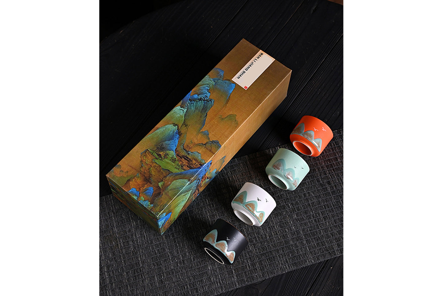 Wanli River Mountain Hand-Painted Ceramic Tea Set