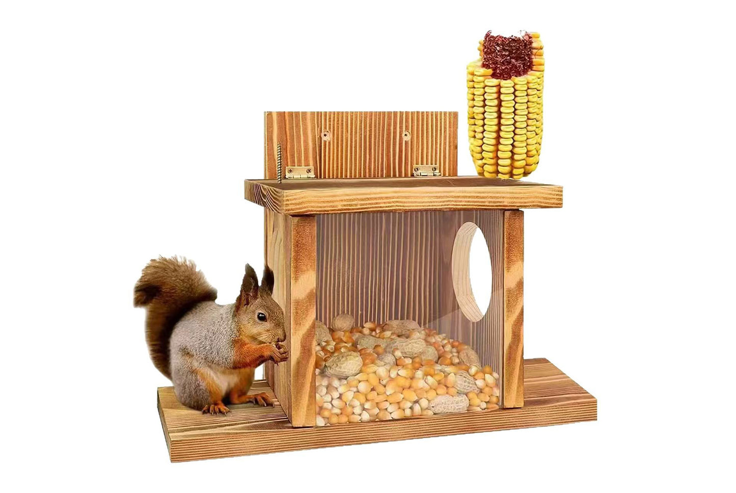 Wooden Squirrel Feeder