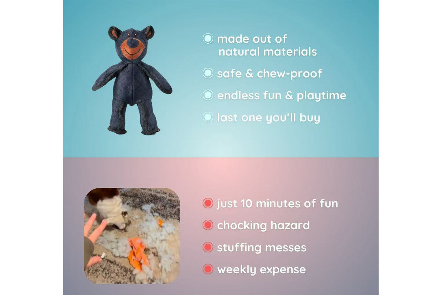 Mighty Bear Bite-Resistant Dog Squeaky Toy