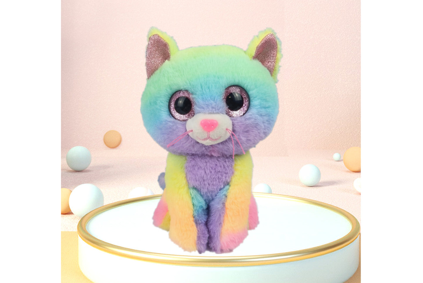 Rainbow Cat Plush | Chubby Plush Toy for Children's Birthday Gift