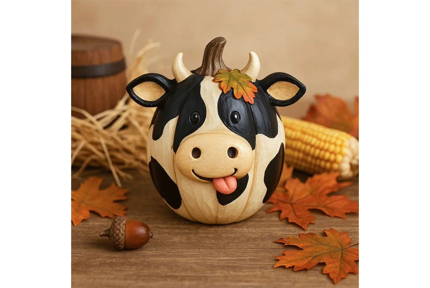 **Farm Animal Pumpkin Figurines | Resin Craft Set**
