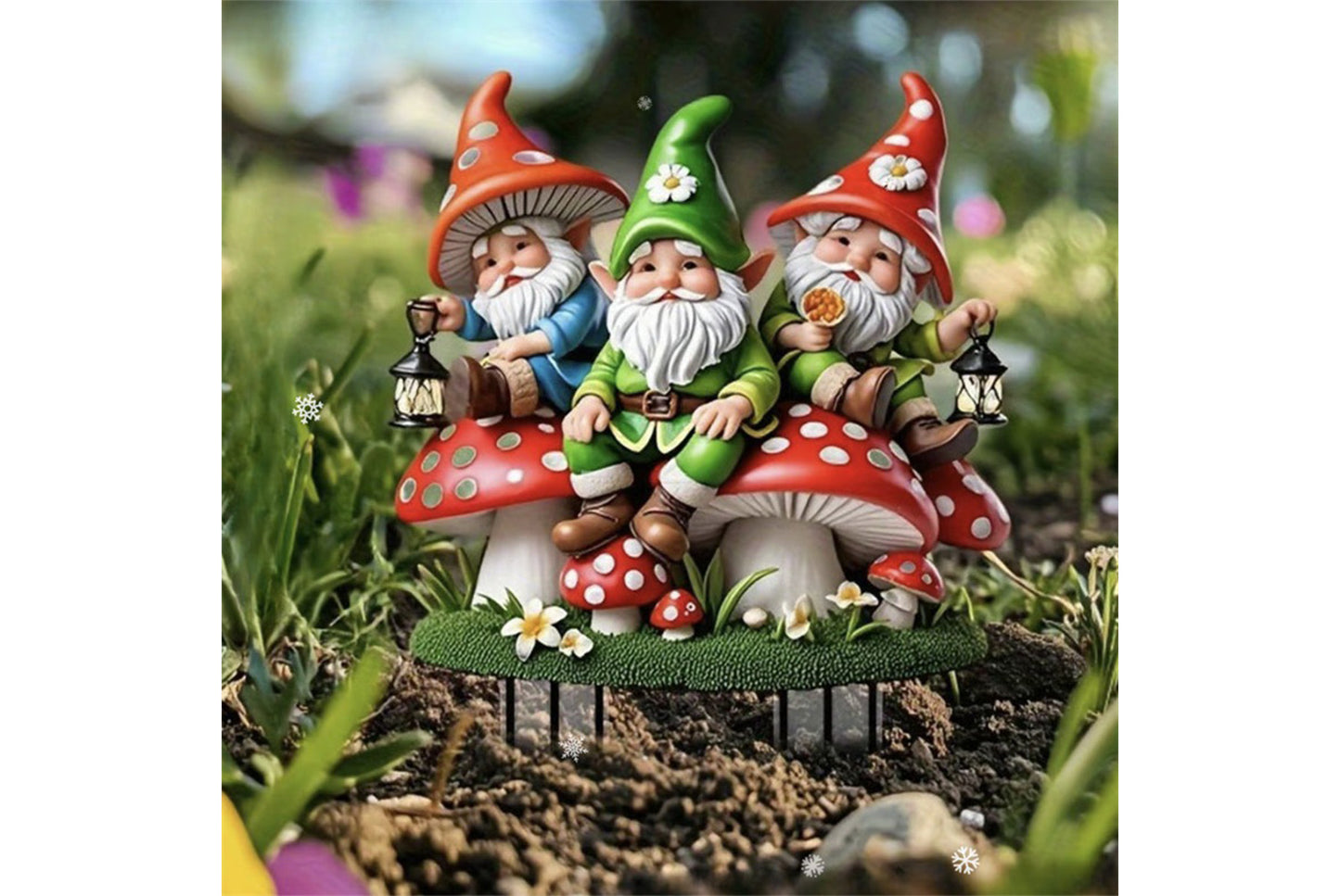 **Gnome Garden Gnome on a Pile | Acrylic Garden Ornaments**