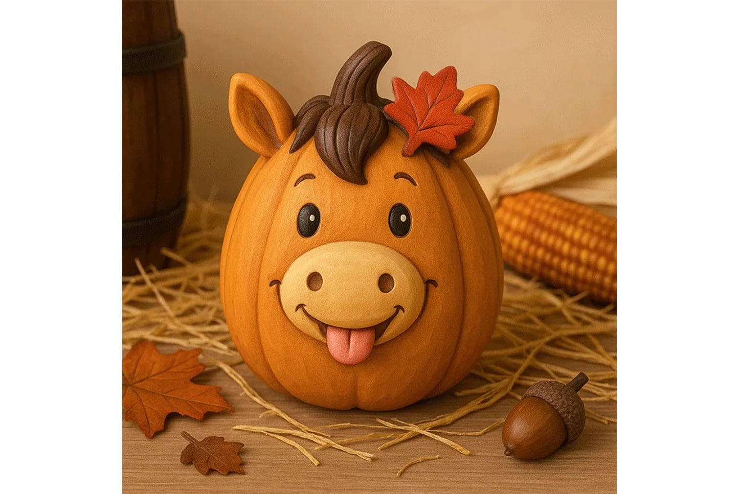 **Farm Animal Pumpkin Figurines | Resin Craft Set**