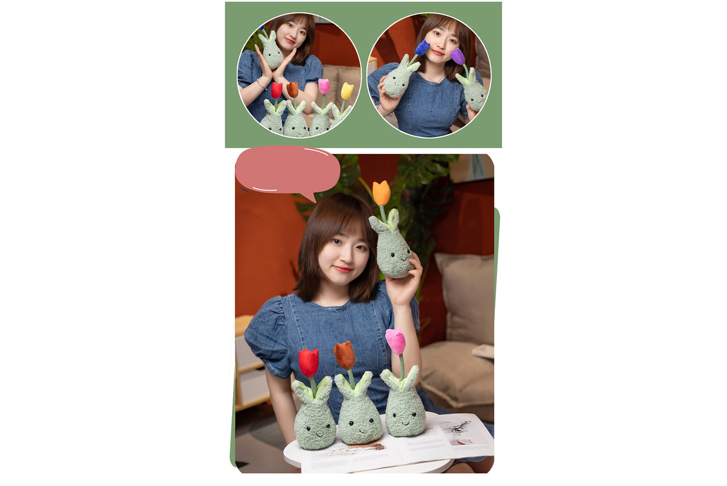 **Cute Simulated Tulip Flower | Home Decor Plush Toy**