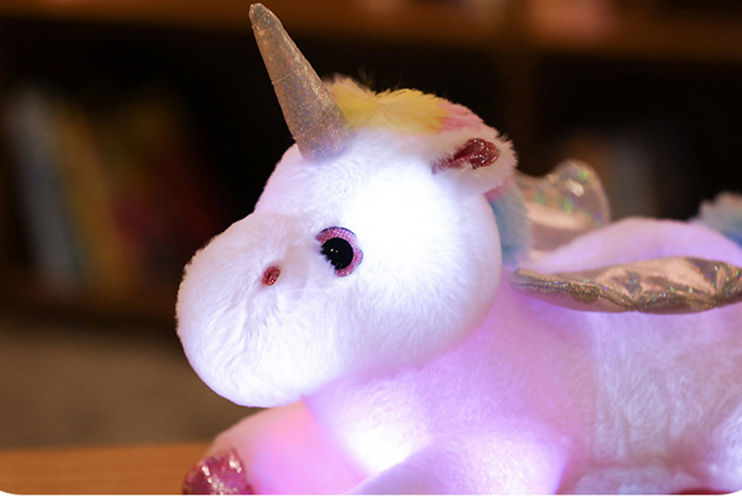 *Colorful Light-Up Unicorn Plush | Soothing Plush Toy Pillow for Girls**