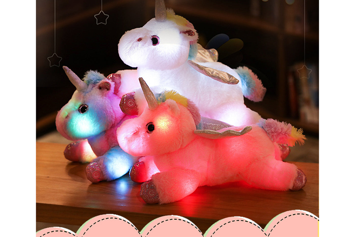 *Colorful Light-Up Unicorn Plush | Soothing Plush Toy Pillow for Girls**