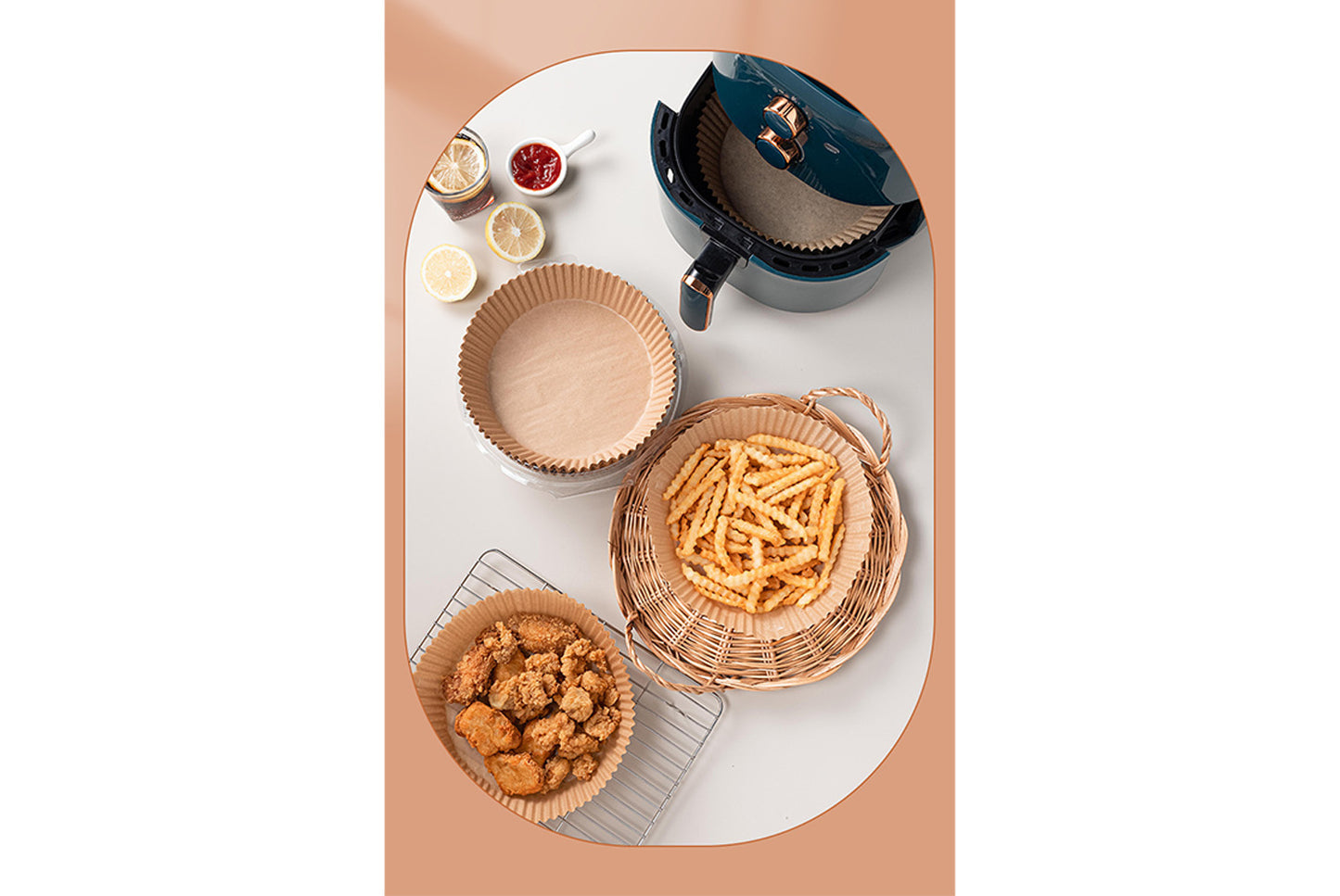 Silicone oil paper plate for air fryer