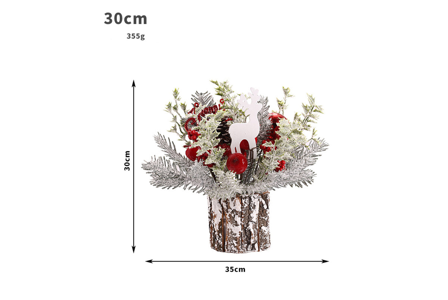 30cm Flocked Pine Cone Simulated Christmas Tree