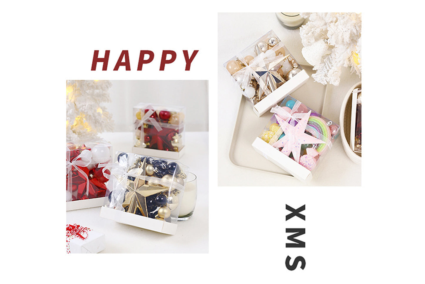 40 Macaron-Colored Christmas Ball Set