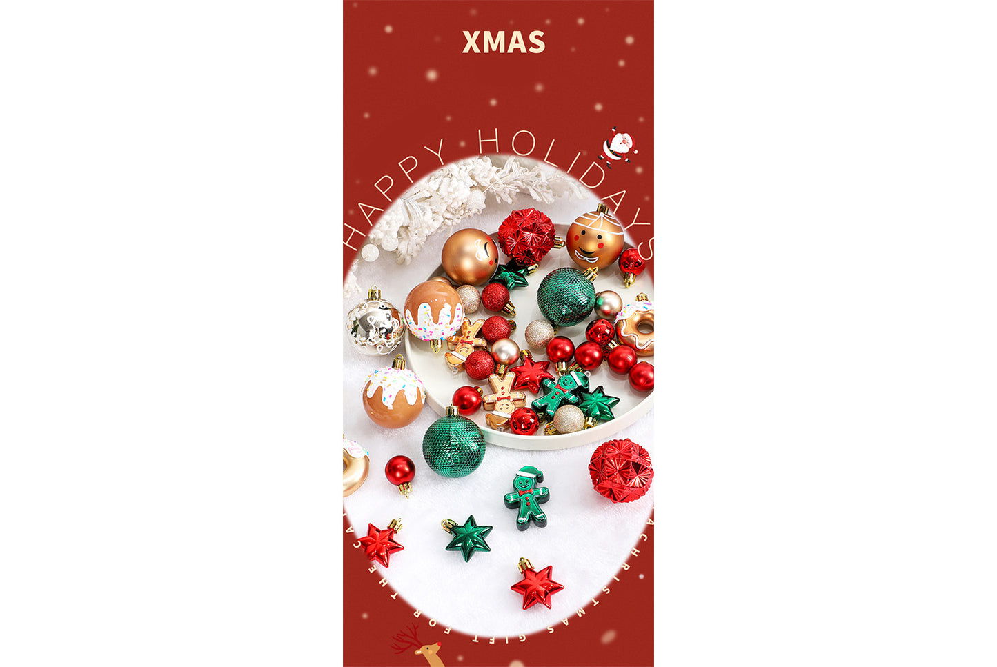 42 Exquisitely Painted Christmas Ball Set