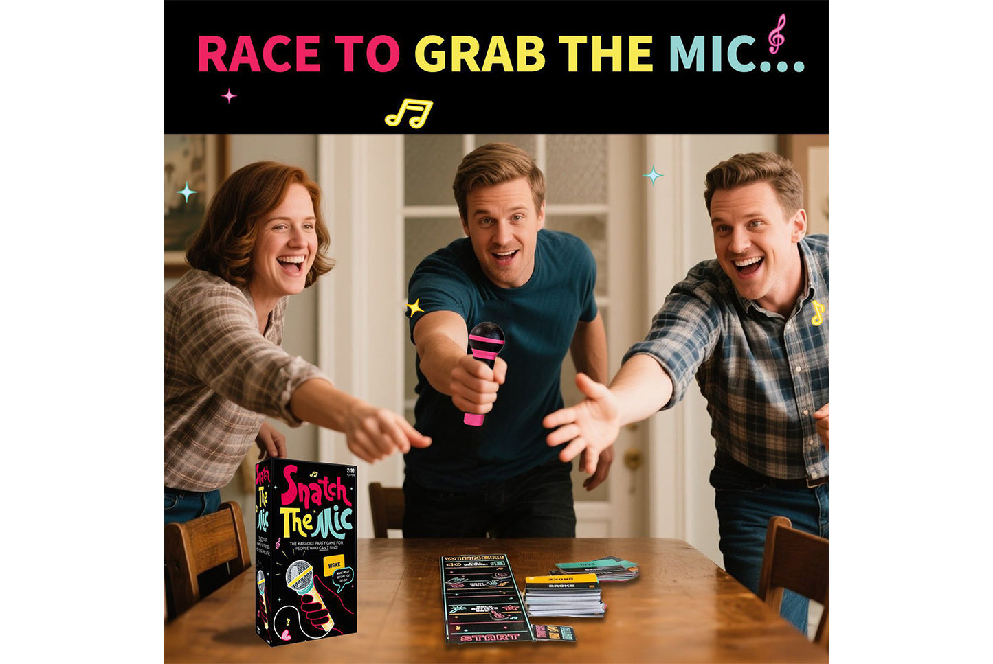 Snatch the Mic Music Party Game Cards