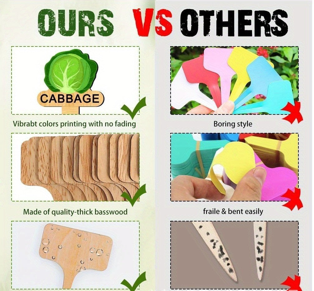 Wooden Gardening Plant Labels
