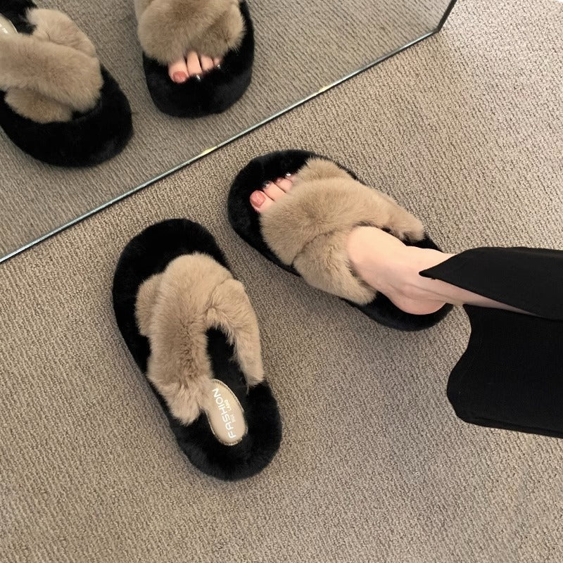 Women's Thick-Soled Furry Slippers