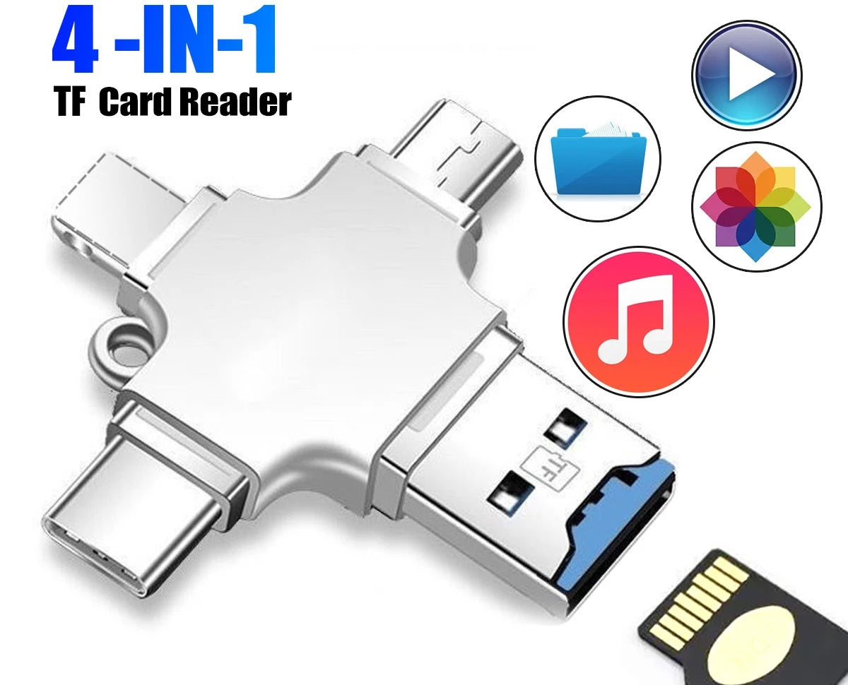 # 4-in-1 Multifunctional Metal Card Reader