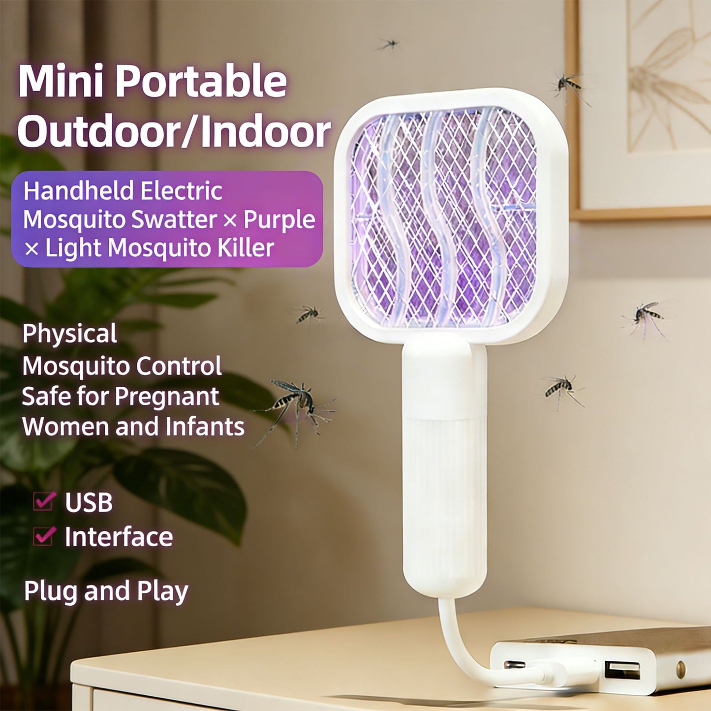 # USB 2-in-1 Mini Electric Mosquito Swatter