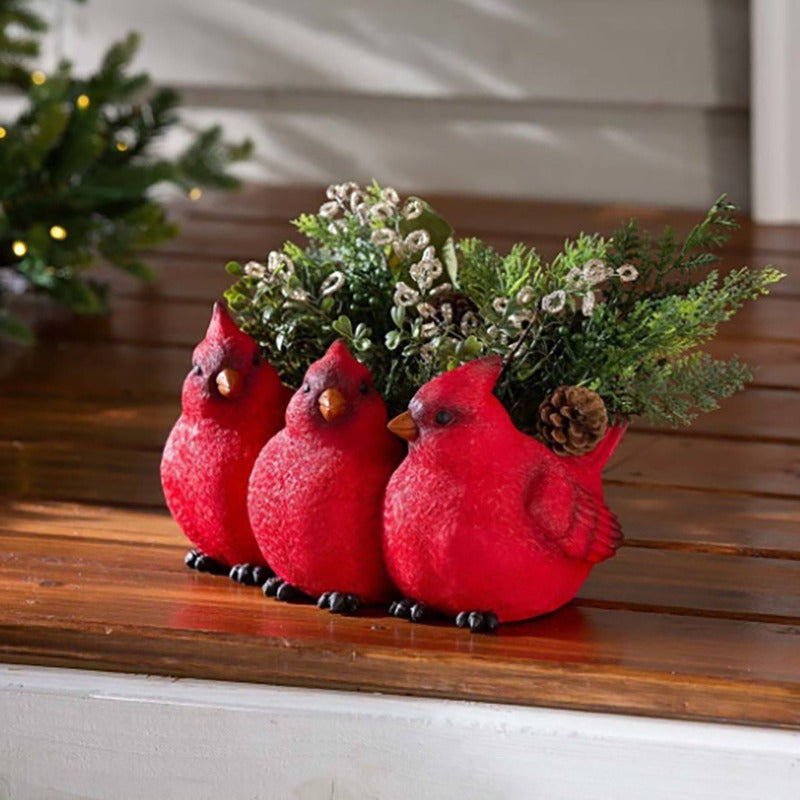 Simulated Red Bird Flower Pots