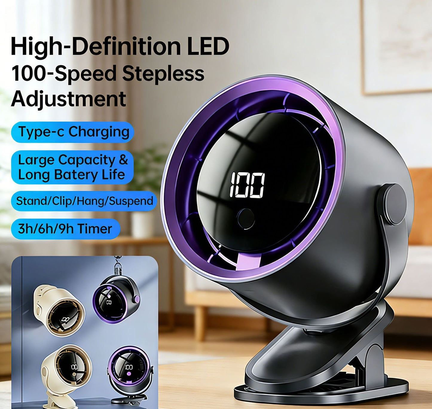 # USB Mini Desktop Circulating Fan