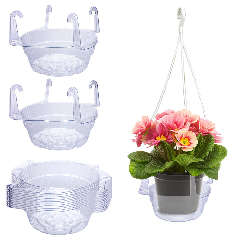 # Transparent Round Hanging Basket Flower Pot Base