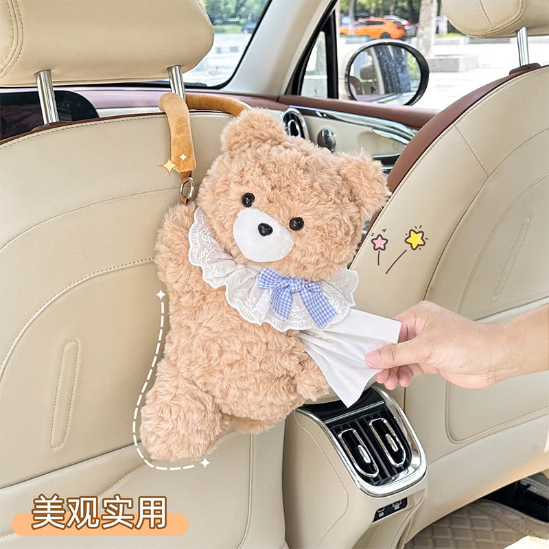 **Cartoon Plush Car Tissue Box**