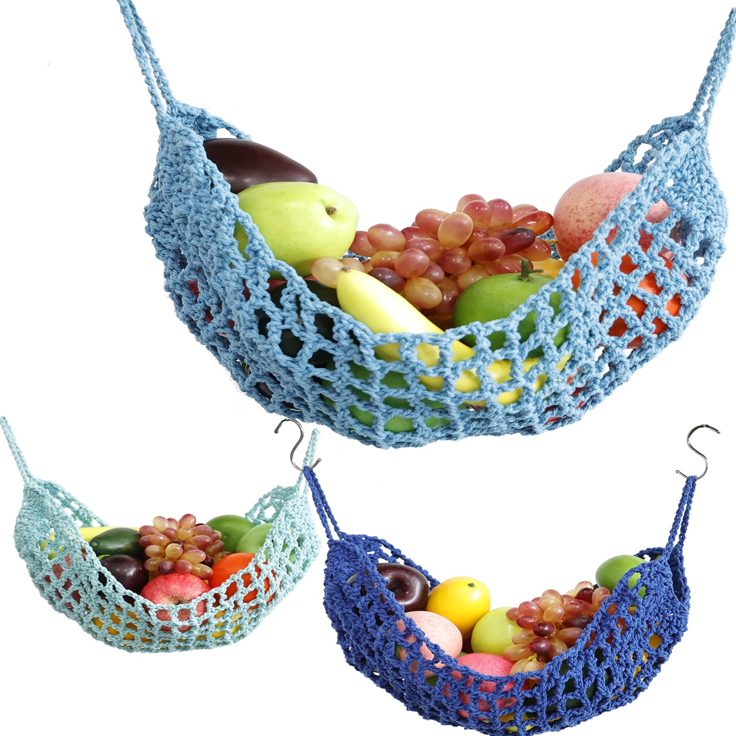 **Handmade Woven Cotton Rope Fruit Mesh Bag Storage Bag**