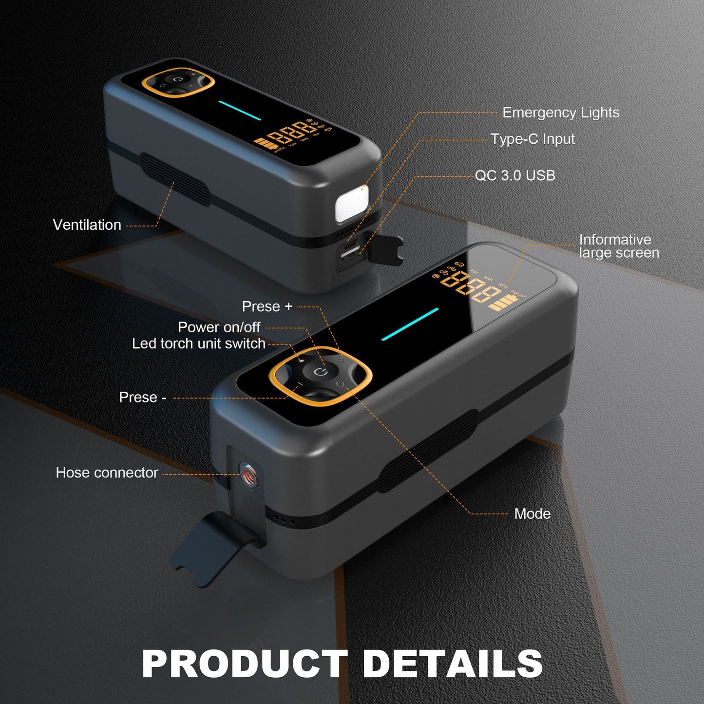 # Smart Digital Display Car Air Pump