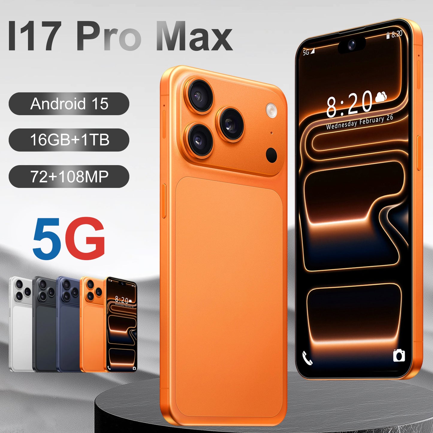 **I17 Pro Max 7.3-inch Dynamic Island 16+1TB Smart Android Phone**