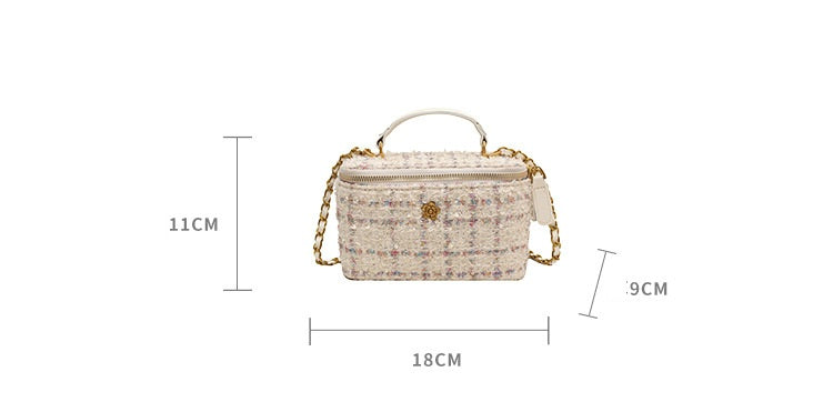 **Chanel-Style Wool Chain Bag**
