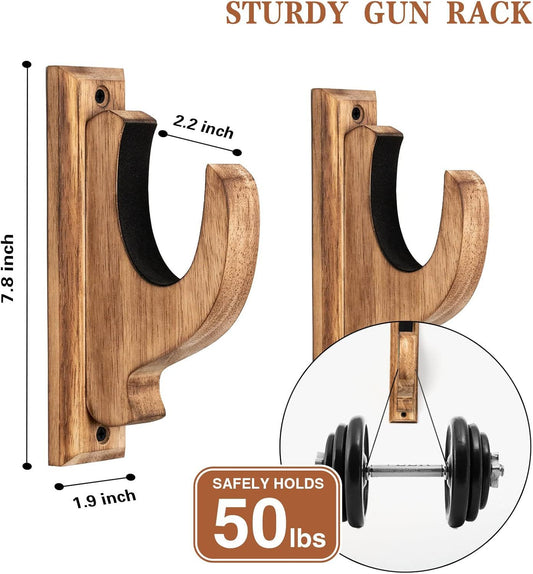 Solid Wood Wall-Mounted Gun Rack