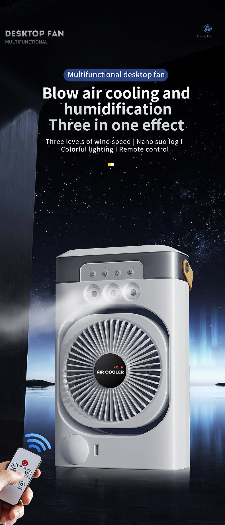 # Three-Hole Spray Desktop Air Cooler