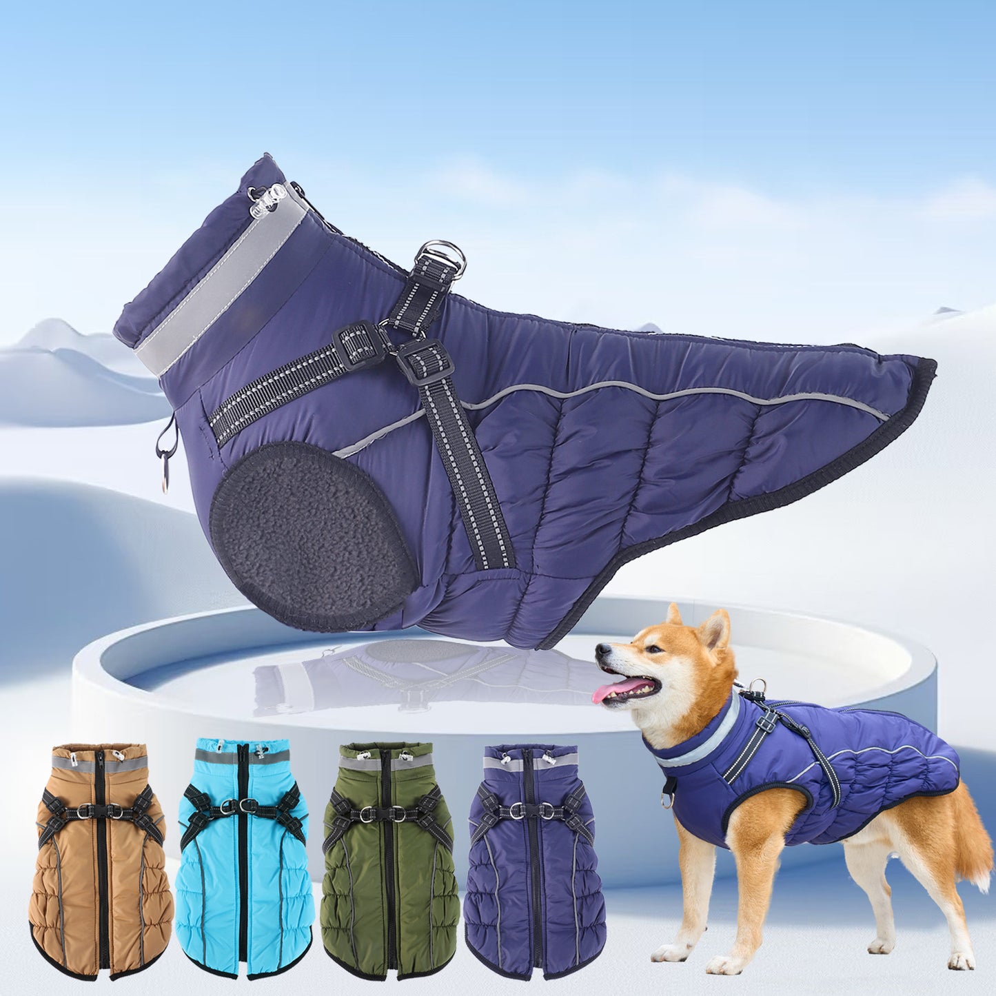 Winter Warm Jacket for Medium to Large Dogs