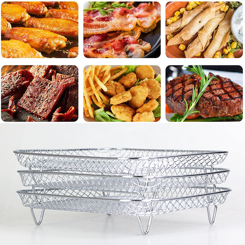 Air Fryer Three-Layer Stainless Steel Grill Rack