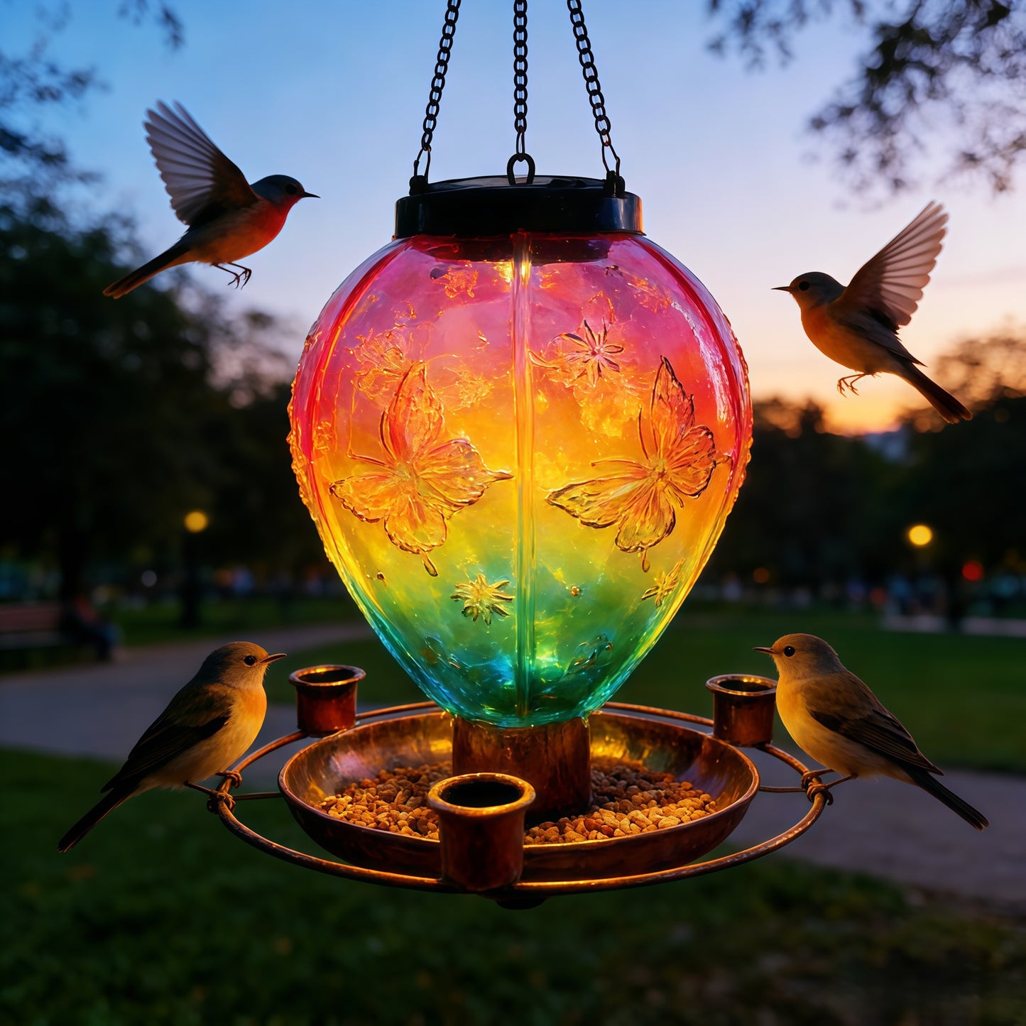 # Butterfly Solar-Powered Bird Feeder Lamp