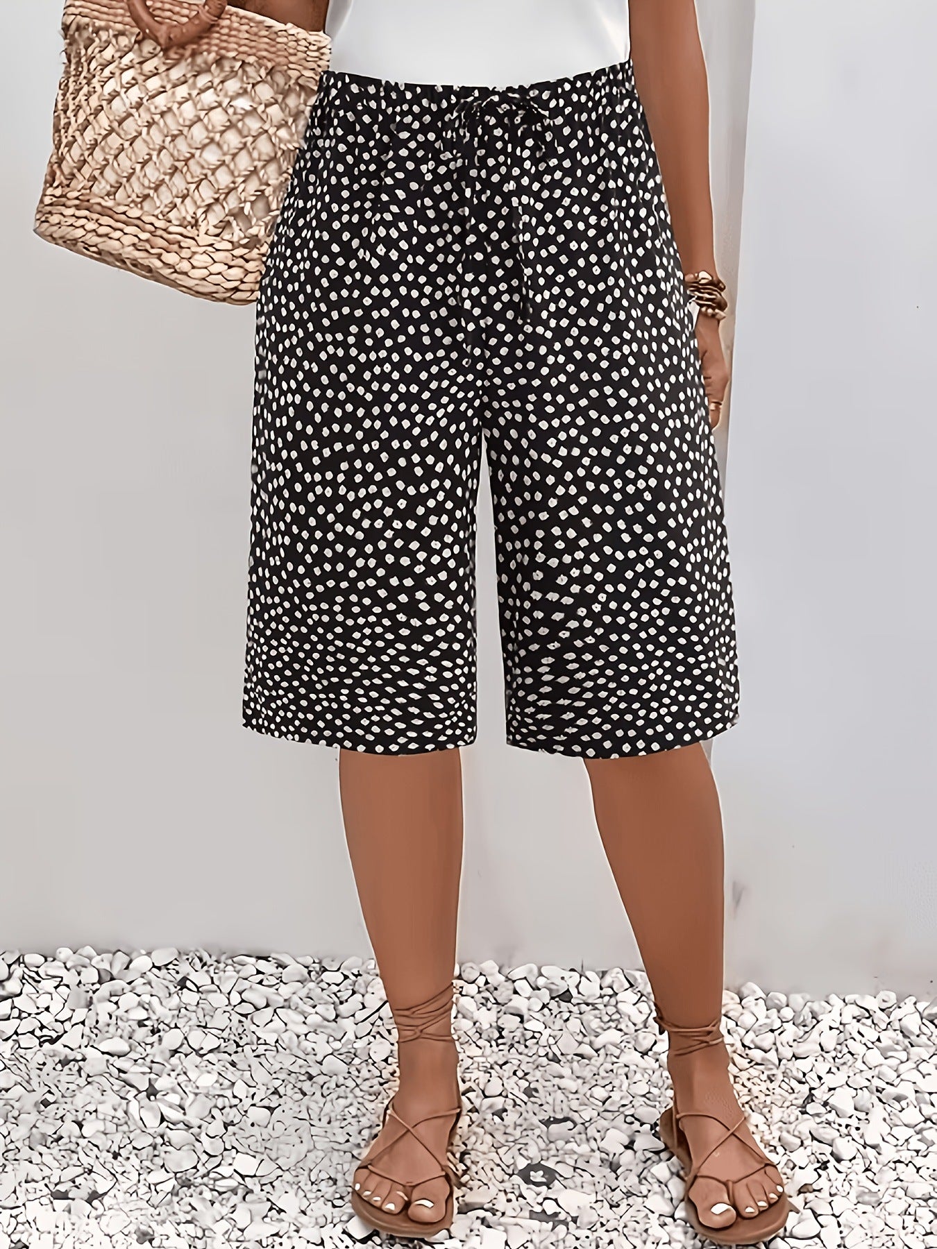 # Women's Retro Print Casual Mid-Length Shorts