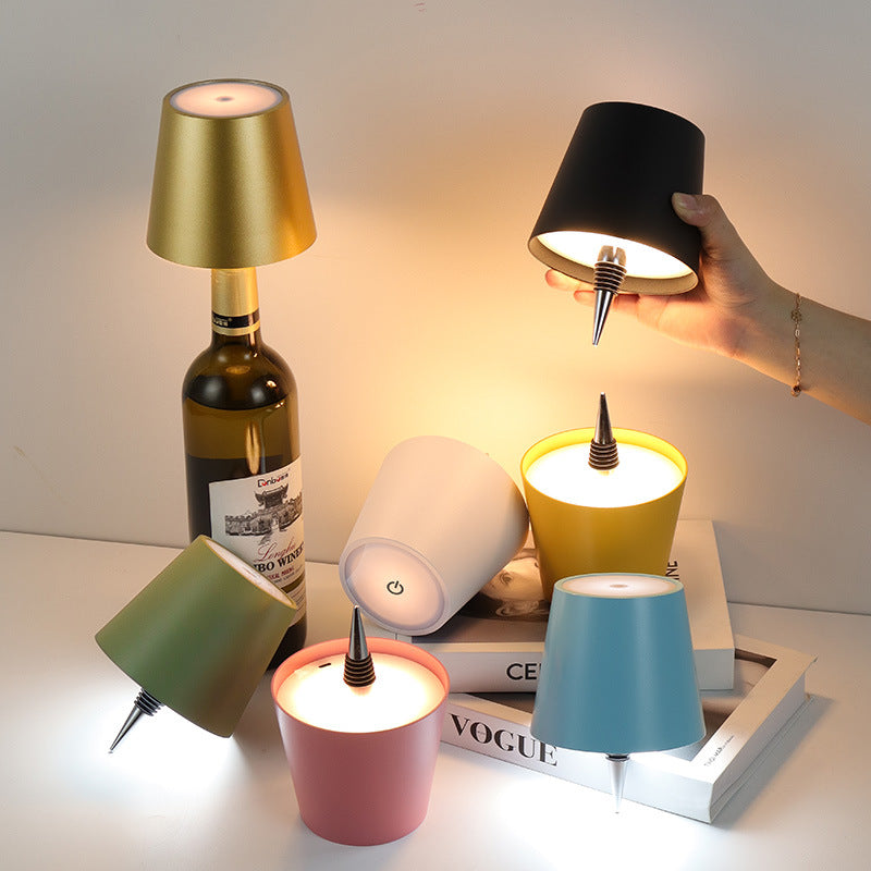 LED Ambient Table Lamp with Insert-Type Wine Bottle Design