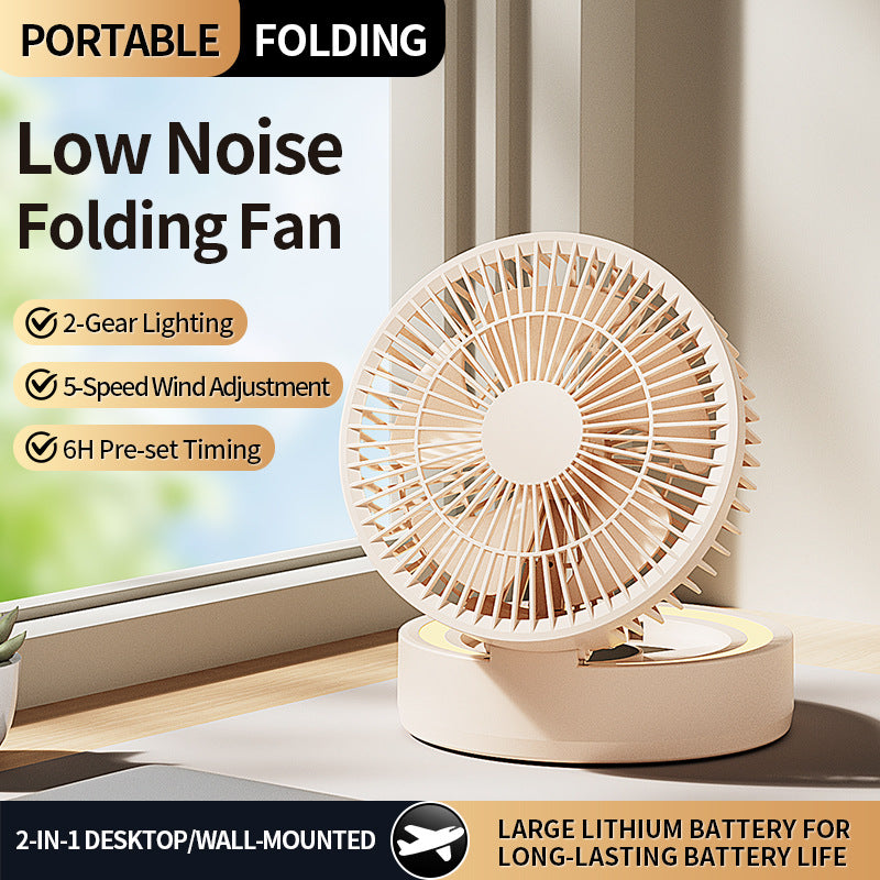 # Foldable Desktop Rechargeable Fan with Mirror